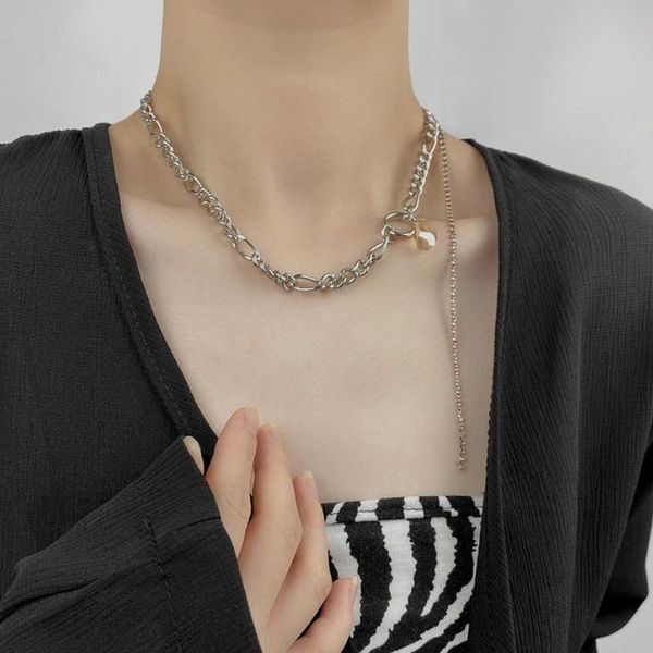 pendant necklaces u-magical minimalist asymmetric chunky curb chain necklace for women metallic rhinestone tassel jewelry party, Silver
pendant necklaces u-magical minimalist asymmetric chunky curb chain necklace for women metallic rhinestone tassel jewelry party, Silver