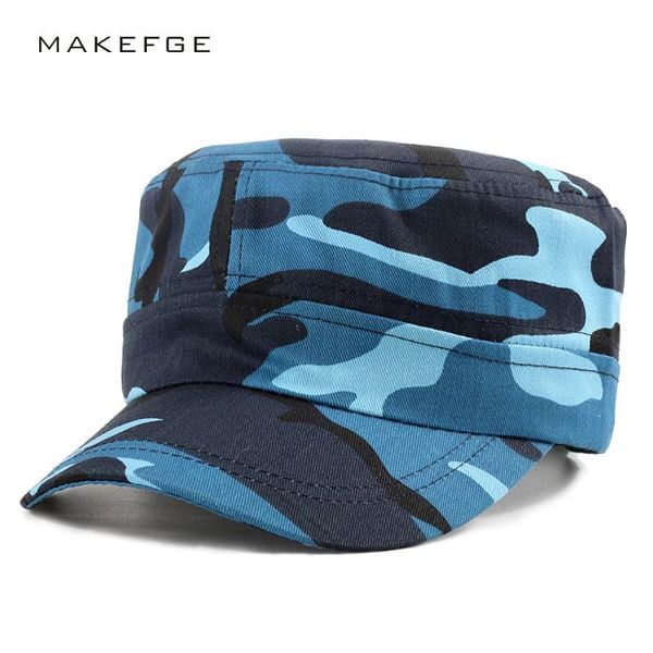 army camouflage flat mens women caps hat adjustable casual military hats for men snapback cadet wide brim, Blue;gray
army camouflage flat mens women caps hat adjustable casual military hats for men snapback cadet wide brim, Blue;gray