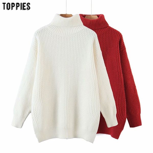 winter turtleneck sweater women oversize knitted solid color ladies 210421, White;black
winter turtleneck sweater women oversize knitted solid color ladies 210421, White;black