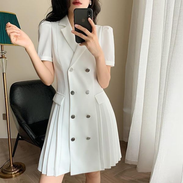 women's suits & blazers white suit dress 2021 spring and summer korean style gathered waist temperament bubble sleeve french age reduc, White;black
women's suits & blazers white suit dress 2021 spring and summer korean style gathered waist temperament bubble sleeve french age reduc, White;black