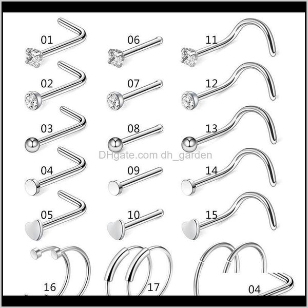& studs body drop delivery 2021 stainless steel cubic zircon stud screws rose ball bar pin nose rings women piercing jewelry quzkc, Silver
& studs body drop delivery 2021 stainless steel cubic zircon stud screws rose ball bar pin nose rings women piercing jewelry quzkc, Silver