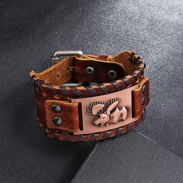 charm bracelets trendy wide leather bracelet nordic viking rune god deer men's punk woven accessories party jewelry gift, Golden;silver
charm bracelets trendy wide leather bracelet nordic viking rune god deer men's punk woven accessories party jewelry gift, Golden;silver