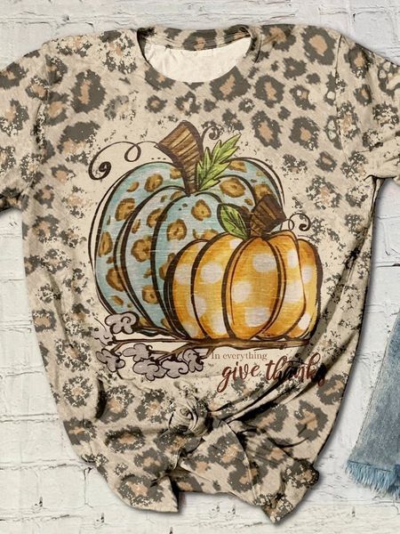 Ladies Top T-shirt Pumpkin Print Basic Style Harajuku Summer Casual Street Round Neck Short Sleeve Comfortable Clothing, White
Ladies Top T-shirt Pumpkin Print Basic Style Harajuku Summer Casual Street Round Neck Short Sleeve Comfortable Clothing, White
