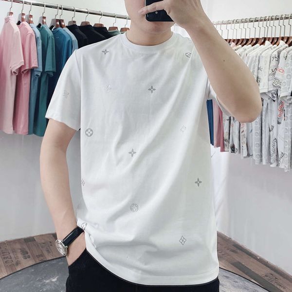 men's 2021 korean drill modal cotton casual half sleeve round neck fashion brand short t-shirt for men, White;black
men's 2021 korean drill modal cotton casual half sleeve round neck fashion brand short t-shirt for men, White;black