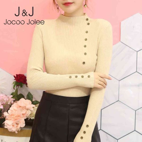 women fashion button sweater casual high elastic long sleeve turtleneck knitted sweaters vintage slim pullover jumper female 210518, White;black
women fashion button sweater casual high elastic long sleeve turtleneck knitted sweaters vintage slim pullover jumper female 210518, White;black