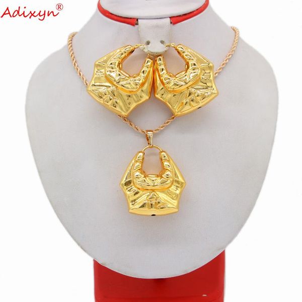 earrings & necklace adixyn gold color hollow pendant set nigeria women jewelry party charms casual gifts n051420, Silver
earrings & necklace adixyn gold color hollow pendant set nigeria women jewelry party charms casual gifts n051420, Silver