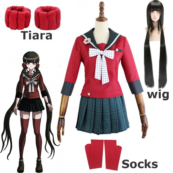 theme costume 7pcs new danganronpa v3 killing harmony harukawa maki school uniform women girl cosplay costume set and wig halloween costume, Black;red
theme costume 7pcs new danganronpa v3 killing harmony harukawa maki school uniform women girl cosplay costume set and wig halloween costume, Black;red