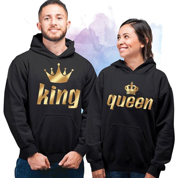 men's hoodies & sweatshirts 2022 king and queen print design couple hooded autumn winter streetwear lover casual pullover sweatshirt, Black
men's hoodies & sweatshirts 2022 king and queen print design couple hooded autumn winter streetwear lover casual pullover sweatshirt, Black