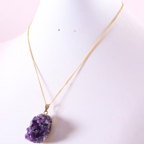 100% natural stone purple quartz crystal pendant necklace for men women gem irregular bead gold chain e862 necklaces, Silver
100% natural stone purple quartz crystal pendant necklace for men women gem irregular bead gold chain e862 necklaces, Silver