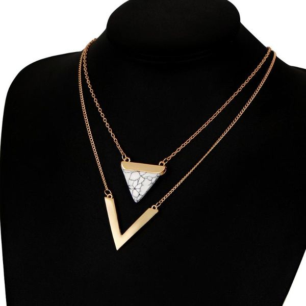 pendants 20 pcs/lot v letter shape triangle stone double layer geometric pendant necklaces bijoux statement necklace party jewelry, Black
pendants 20 pcs/lot v letter shape triangle stone double layer geometric pendant necklaces bijoux statement necklace party jewelry, Black