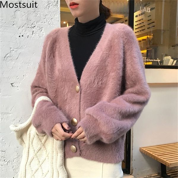 faux mink single-breasted women cardigans autumn long sleeve v-neck korean fashion solid female sweaters 210514, White;black
faux mink single-breasted women cardigans autumn long sleeve v-neck korean fashion solid female sweaters 210514, White;black