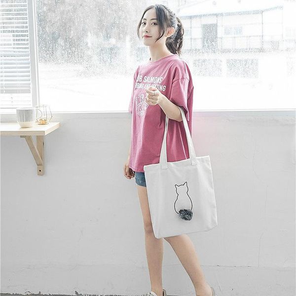 animal cartoon fur ball shoulder bag soft cute student schoolbag cat print white canvas shopper cloth portable tote shopping bags
animal cartoon fur ball shoulder bag soft cute student schoolbag cat print white canvas shopper cloth portable tote shopping bags