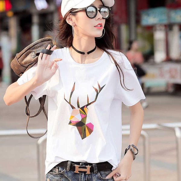 shintimes cartoon print cotton t shirt women white t- korean clothes summer short sleeve womens tee femme 210615
shintimes cartoon print cotton t shirt women white t- korean clothes summer short sleeve womens tee femme 210615