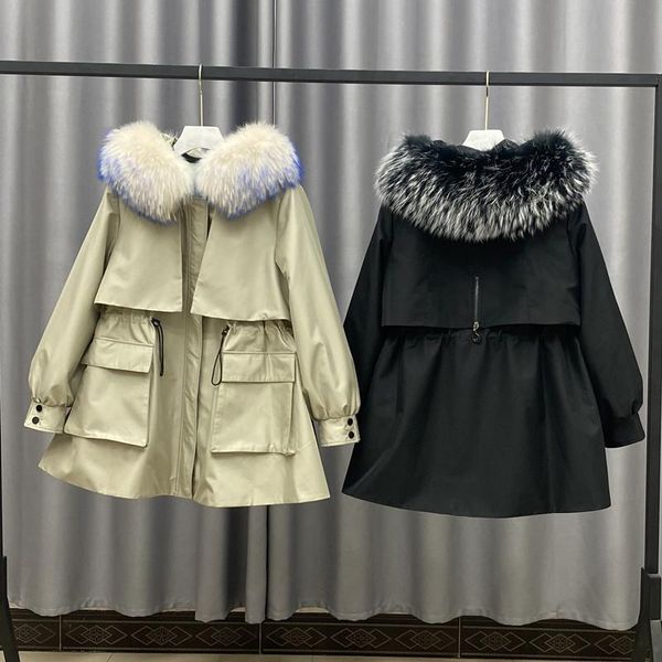 women's fur & faux genuine wholeskin coats real collar jackets female parkas back zipper waist drawstring design, Black
women's fur & faux genuine wholeskin coats real collar jackets female parkas back zipper waist drawstring design, Black