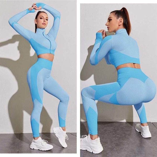 yoga outfit women's tracksuit set seamless high waist leggings long sleeve zipper sport gym suits workout running sports clothes
yoga outfit women's tracksuit set seamless high waist leggings long sleeve zipper sport gym suits workout running sports clothes
