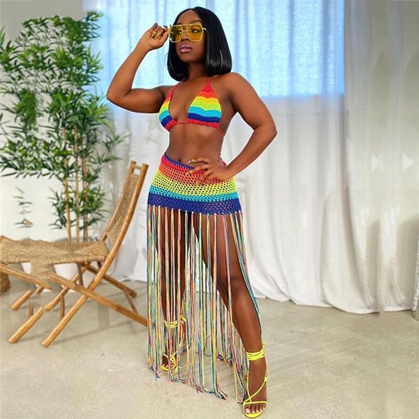 women's swimwear hirigin frauen regenbogen bikini häkeln quaste bademode cover up kleid strick backless halter badeanzug sommer, White;black
women's swimwear hirigin frauen regenbogen bikini häkeln quaste bademode cover up kleid strick backless halter badeanzug sommer, White;black