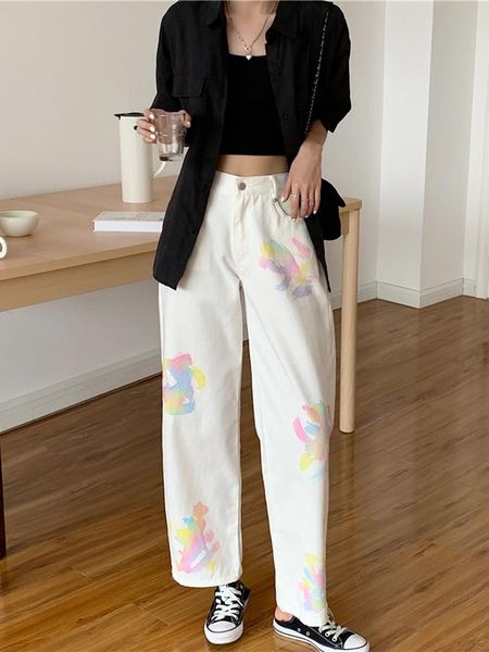 jeans female 2021 summer pants white high waist traf personalized painted graffiti wide leg trousers y2k aesthetic women's, Blue
jeans female 2021 summer pants white high waist traf personalized painted graffiti wide leg trousers y2k aesthetic women's, Blue