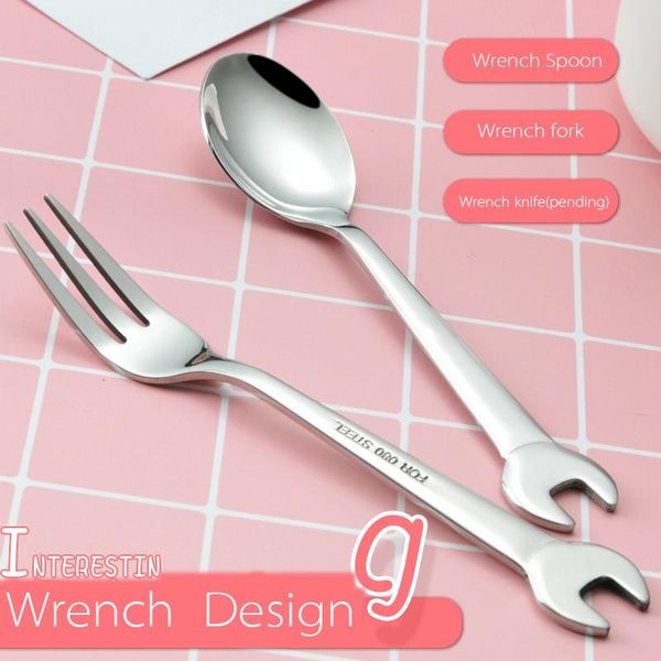 creative wrench shape tea fork stainless steel dinner spoon coffee cutlery tableware family camping home kitchen accessories #7 forks
creative wrench shape tea fork stainless steel dinner spoon coffee cutlery tableware family camping home kitchen accessories #7 forks