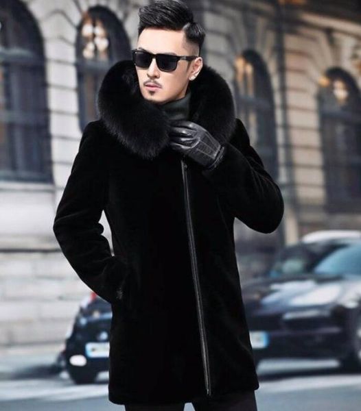 men's fur & faux european and american coat one 2021 long leather imitation collar quilted, Black
men's fur & faux european and american coat one 2021 long leather imitation collar quilted, Black