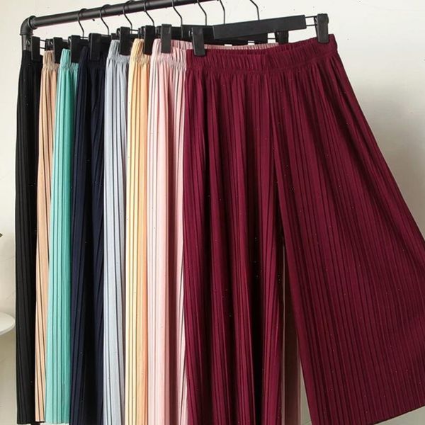 summer thin chiffon pleated women pant trousers black wide leg loose ankle length casual trouser elastic waist, Black;white
summer thin chiffon pleated women pant trousers black wide leg loose ankle length casual trouser elastic waist, Black;white