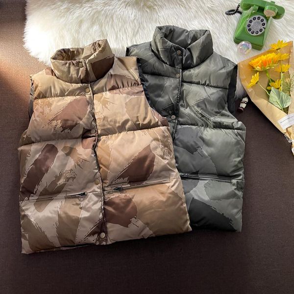 men's vests autumn and winter vest plus size loose padded camo duvet vest., Black;white
men's vests autumn and winter vest plus size loose padded camo duvet vest., Black;white