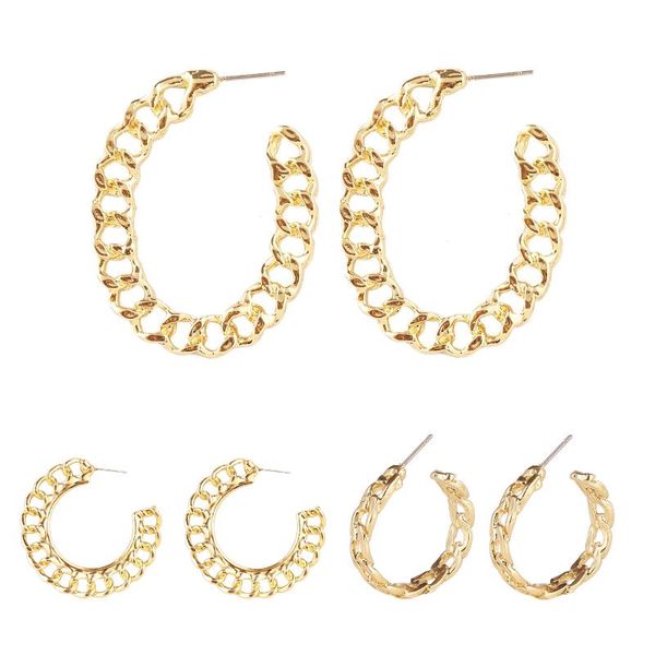 fashion gold color link chain stud earrings c-shaped circle geometric for women metal simple jewelry accessories, Golden;silver
fashion gold color link chain stud earrings c-shaped circle geometric for women metal simple jewelry accessories, Golden;silver