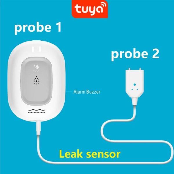 smart home control dual probe water leak sensor light beep alarm siren tuya app remote leakage flooding overflow detector
smart home control dual probe water leak sensor light beep alarm siren tuya app remote leakage flooding overflow detector