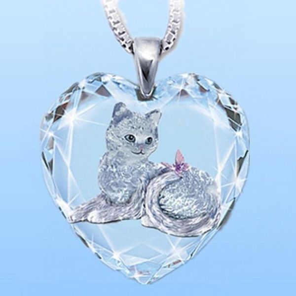 pendant necklaces cute lady fashion cat crystal necklace lucky clavicle chain party jewelry gift, Silver
pendant necklaces cute lady fashion cat crystal necklace lucky clavicle chain party jewelry gift, Silver