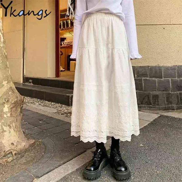 lace stitching embroidered white skirt vintage women spring pleated harajuku elegant plus size high-waisted 210421, Black
lace stitching embroidered white skirt vintage women spring pleated harajuku elegant plus size high-waisted 210421, Black