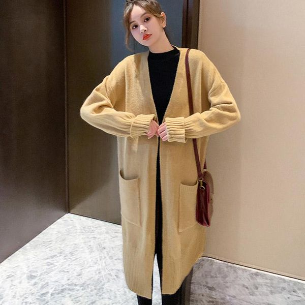 women's knits & tees fashion long cardigan fad harajuku loose knit sweater casual oversized jacket fall winter, White
women's knits & tees fashion long cardigan fad harajuku loose knit sweater casual oversized jacket fall winter, White