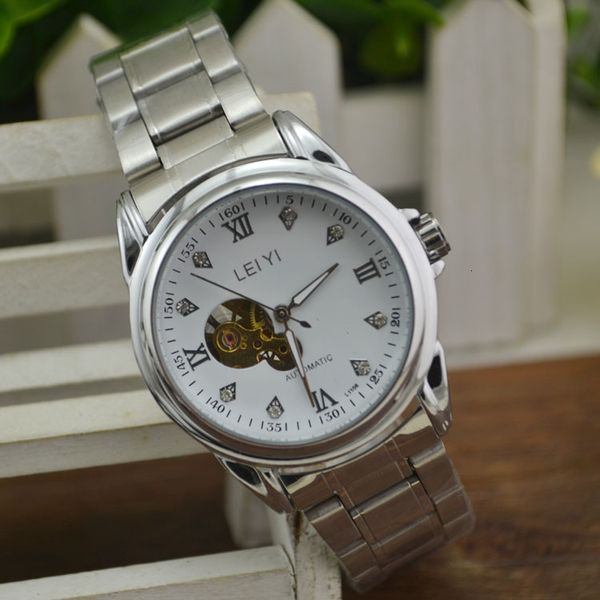leiyi watch men's automatic mechanical steel band fashion hollow out watch, Slivery;brown
leiyi watch men's automatic mechanical steel band fashion hollow out watch, Slivery;brown