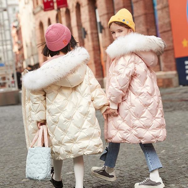 down coat -30 degrees winter children's jacket girls fashion warm & thick large hooded real fur collar duck, Blue;gray
down coat -30 degrees winter children's jacket girls fashion warm & thick large hooded real fur collar duck, Blue;gray