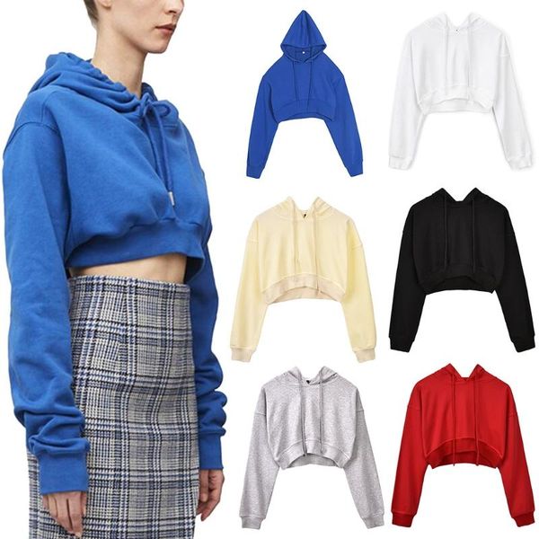 women short cropped hoodies 2021 autumn casual student drawstring sweatshirt loose solid color long sleeve sporty pullover women's & s, Black
women short cropped hoodies 2021 autumn casual student drawstring sweatshirt loose solid color long sleeve sporty pullover women's & s, Black