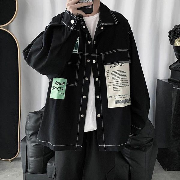 spring and autumn stitched jacket men's korean fashion super middle school students' casual work jackets, Black;brown
spring and autumn stitched jacket men's korean fashion super middle school students' casual work jackets, Black;brown
