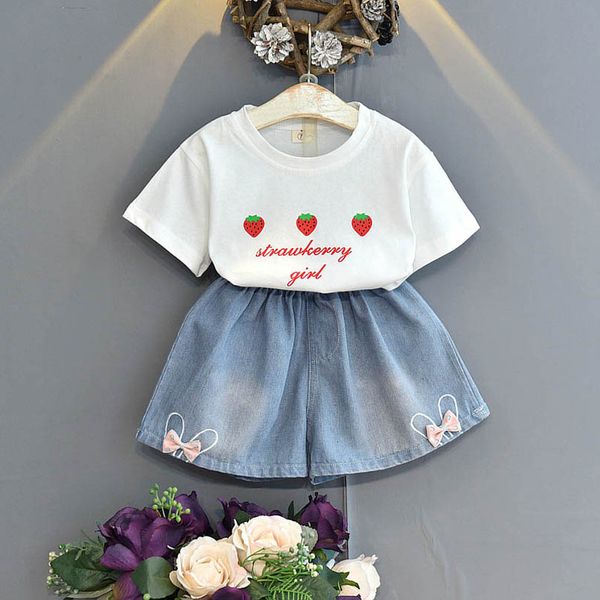 kids clothing sets girls outfits baby clothes children wear summer suit cotton short sleeve t-shirts denim shorts pants 2pcs b7063, White
kids clothing sets girls outfits baby clothes children wear summer suit cotton short sleeve t-shirts denim shorts pants 2pcs b7063, White