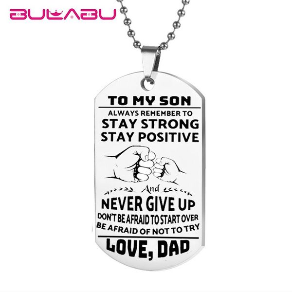 pendant necklaces fashion customized silver necklace men to my son letters carved stainless steel charms jewelry gift erkek kolye
pendant necklaces fashion customized silver necklace men to my son letters carved stainless steel charms jewelry gift erkek kolye