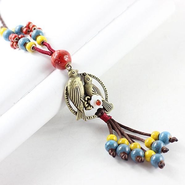 fashion ceramic tassel pendant necklace for women vintage handmade diy bird long rope sweater chain necklaces, Silver
fashion ceramic tassel pendant necklace for women vintage handmade diy bird long rope sweater chain necklaces, Silver