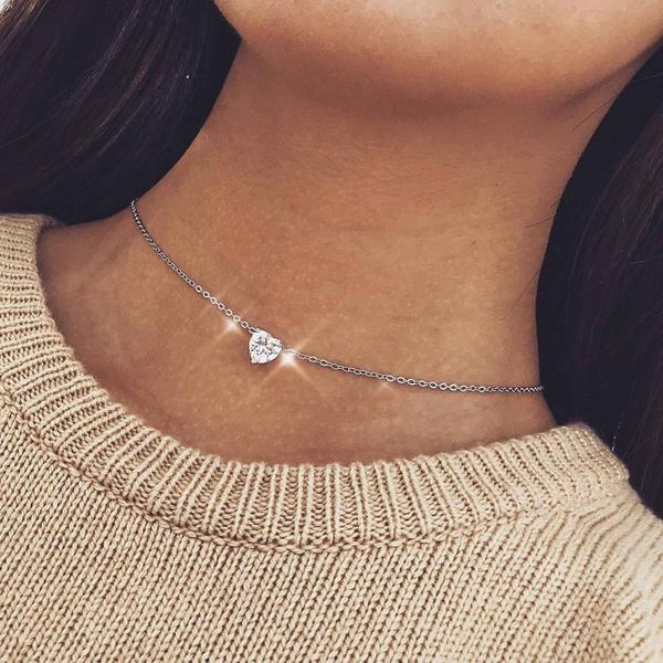 pendant necklaces 2021 female fashion crystal heart necklace short gold chain charm gifts girlfriends, Silver
pendant necklaces 2021 female fashion crystal heart necklace short gold chain charm gifts girlfriends, Silver