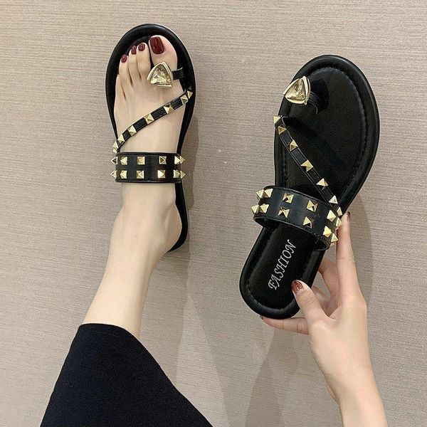 slippers rivets crystal sandals summer woman beach flip flops jelly shoes pvc slides girls slip on flat with women studs, Black
slippers rivets crystal sandals summer woman beach flip flops jelly shoes pvc slides girls slip on flat with women studs, Black