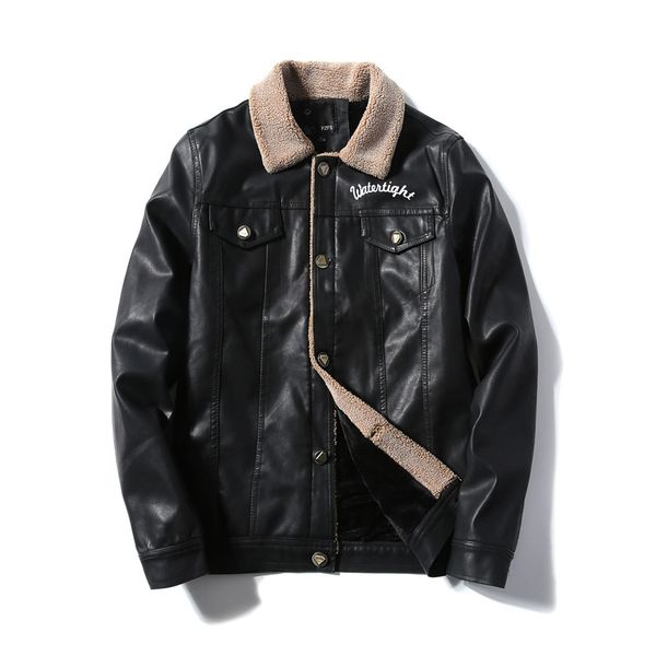 men's leather & faux pu jacket winter thick s student couple casual all-match lamb fur coat y42 nbht, Black
men's leather & faux pu jacket winter thick s student couple casual all-match lamb fur coat y42 nbht, Black