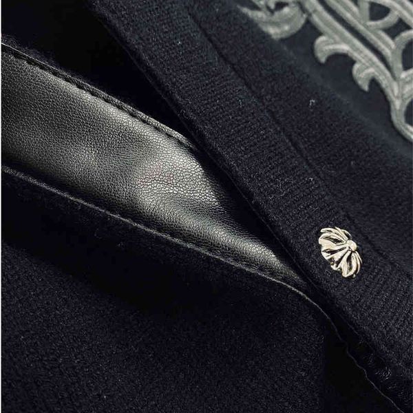 chrome/heartsembroidery autumn and winter crosin sanskrit leather cross casual black knitted cardigan men's sweater coat
chrome/heartsembroidery autumn and winter crosin sanskrit leather cross casual black knitted cardigan men's sweater coat