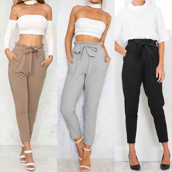 high waist elastic harem womens pants casual chffion ol ankle length capris trouser pencil, Black;white
high waist elastic harem womens pants casual chffion ol ankle length capris trouser pencil, Black;white