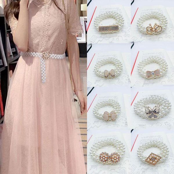 belts 1pcs elegant pearl crystal belt waist flower elastic buckle chain girdle women female girls dress strap waistband, Black;brown
belts 1pcs elegant pearl crystal belt waist flower elastic buckle chain girdle women female girls dress strap waistband, Black;brown