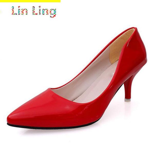 pumps women shoes pointed toe red bottom high heels patent leather classic party wedding casual summer classics thin dress, Black
pumps women shoes pointed toe red bottom high heels patent leather classic party wedding casual summer classics thin dress, Black