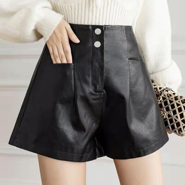 women's shorts fall winter women pu leather loose high waist slim casual wide leg, White;black
women's shorts fall winter women pu leather loose high waist slim casual wide leg, White;black