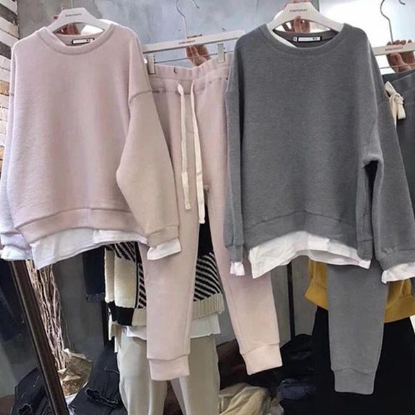 women's two piece pants female sporting suit streetwear autumn winter basic women pullover sweatshirts and harem 2 set tracksuits, White
women's two piece pants female sporting suit streetwear autumn winter basic women pullover sweatshirts and harem 2 set tracksuits, White