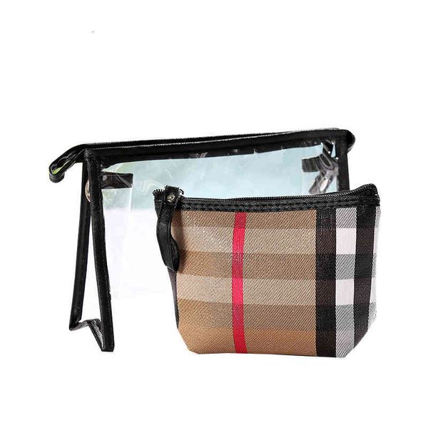 cosmetic bags handbagspvc transparent checkered two-piece travel wash bag waterproof zipper large capacity
cosmetic bags handbagspvc transparent checkered two-piece travel wash bag waterproof zipper large capacity
