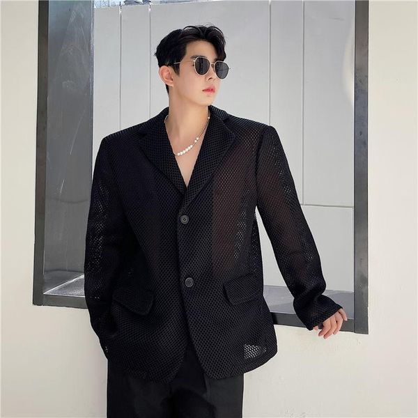 men's suits & blazers 2021 summer mens blazer jacket translucent long sleeve casual shirt coat male streetwear vintage fashion shirts s, White;black
men's suits & blazers 2021 summer mens blazer jacket translucent long sleeve casual shirt coat male streetwear vintage fashion shirts s, White;black