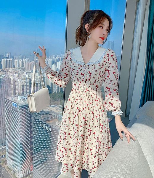 summer korean women floral printed long sleeve v neck slim dresses elegant female vintage casual midi party dress vestidos 210514, Black;gray
summer korean women floral printed long sleeve v neck slim dresses elegant female vintage casual midi party dress vestidos 210514, Black;gray