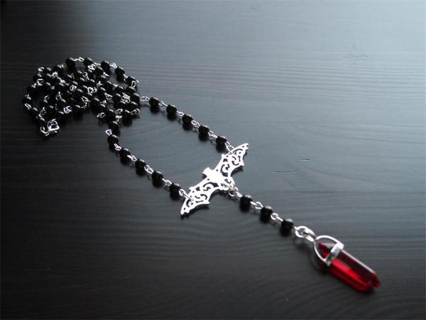 pendant necklaces gothic bat rosary necklace for women charm halloween fashion exaggerated crystal anime choker jewelry gifts party, Silver
pendant necklaces gothic bat rosary necklace for women charm halloween fashion exaggerated crystal anime choker jewelry gifts party, Silver